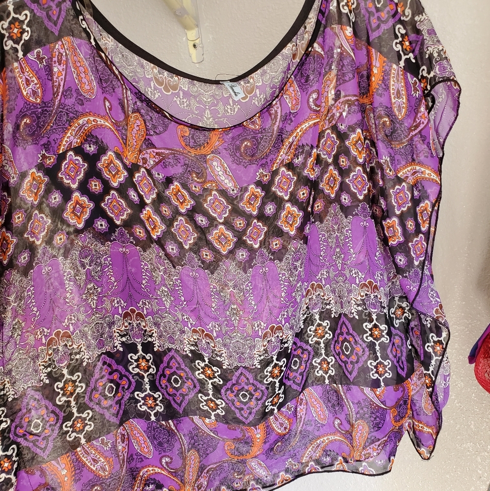 Sheer short sleeve top